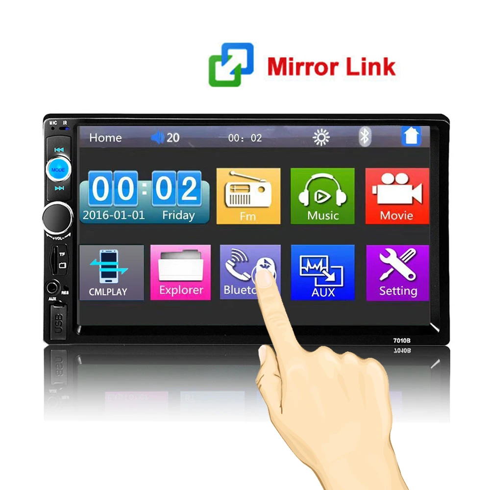 Автомобильный MP3 плеер Mirror Link автомагнитола MP5 с Bluetooth аудиосистема 7 дюймов