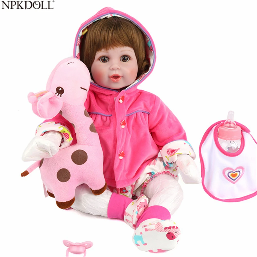 

NPKDOLL Baby 55cm Reborn Soft Cloth Body Silicone With Fawn Plush Toy Princess Doll Children Gift Bedtime Play House Toys