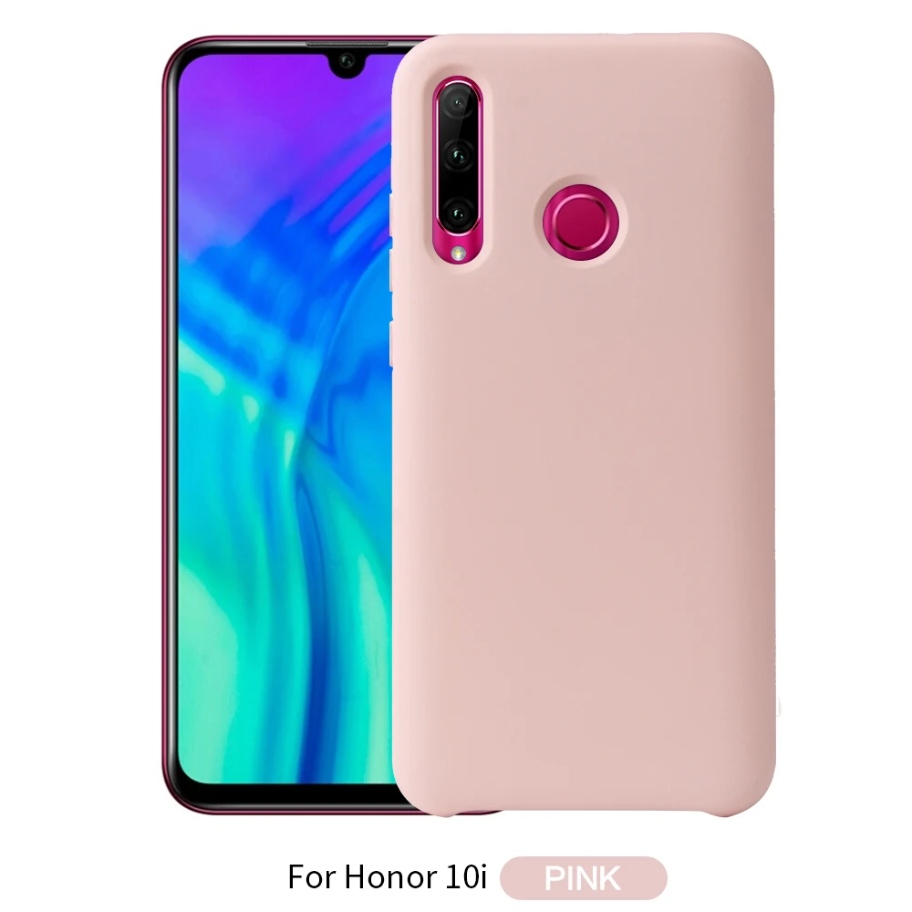 Etui huawei P Smart чехол для телефона на Funda huawei Honor 10i чехол Официальный жидкий силиконовый мягкий чехол Honor 10i чехол - Цвет: Розовый