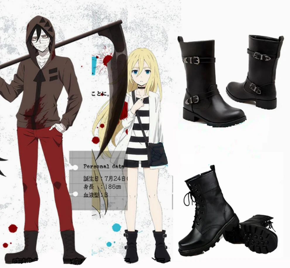 

Anime Angels of Death Cosplay Rachel Gardner Ray Isaac Foster zack Cosplay Costume Punk Lolita Shoes Punk boots