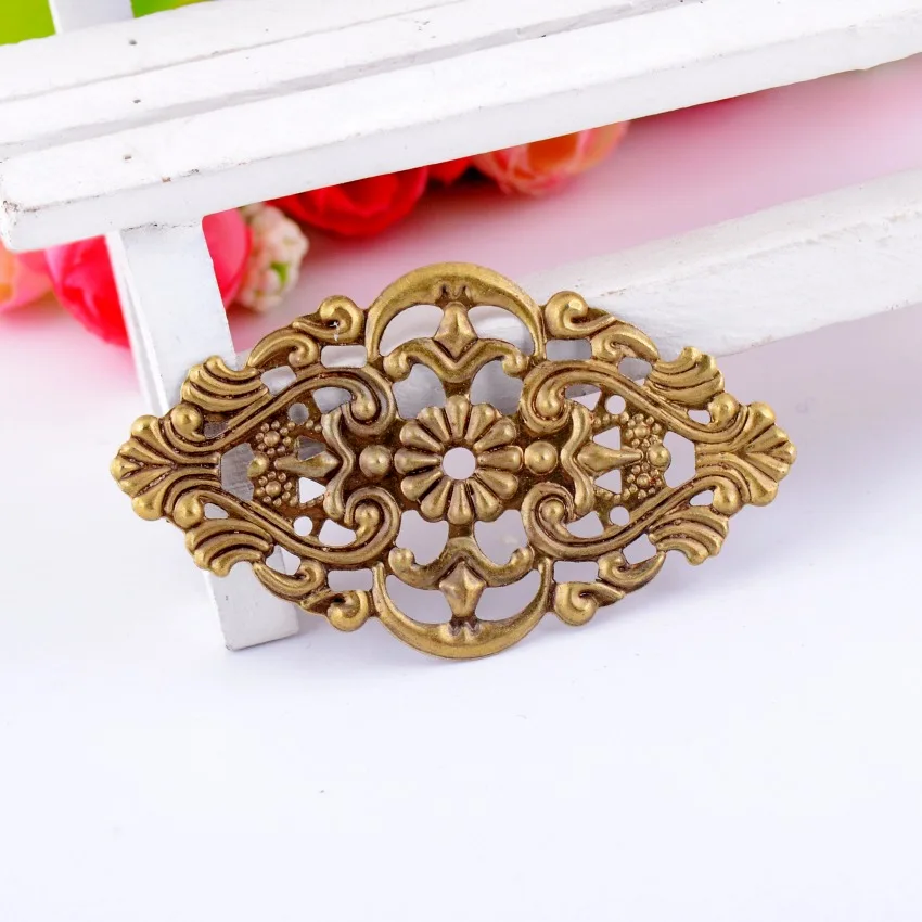 MIAOCHI 50Pcs Filigree Wraps Connectors Metal Crafts Decoration DIY Findings Ancient Bronze Pattern Hollow 32x 55mm | Украшения и