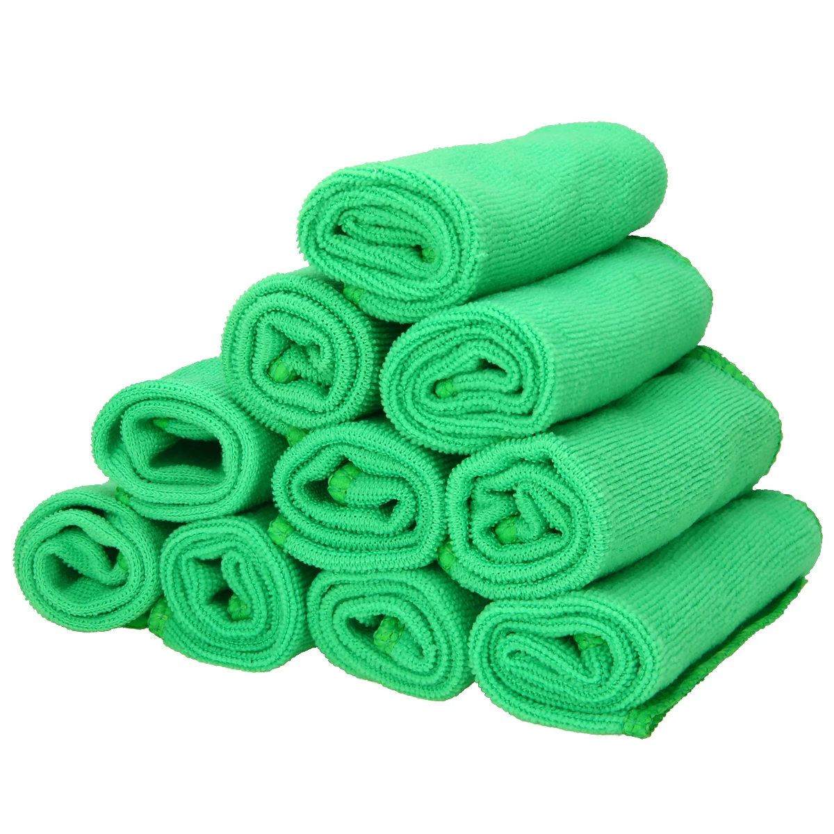 10pcs Microfiber Wash Clean Towels Car Cleaning Duster Soft absorbent Cloths For Household Supplies 30x30cm Green Mayitr