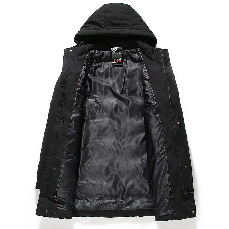Плюс 8XL 6XL 5XL 4XL зимняя куртка для мужчин толстые теплые однотонные цвет пальто шляпа съемная необходимо Черный Армейский зеленый