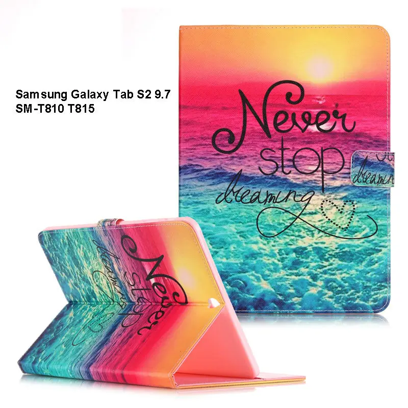 

Fashion Painted case for Samsung Tab S2 9.7 Stand Function PU Leather Cover For Samsung Galaxy Tab S2 9.7inch T810 T815 SM-T810