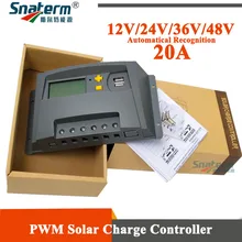 Высококачественные 20A 12 В/24 В/36 В/48 В автоматическая работа PWM PV