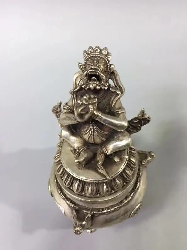 

Collection tibet silver handmade Mahakala Censer ,Home/office desk decoration Metal Incense burner crafts