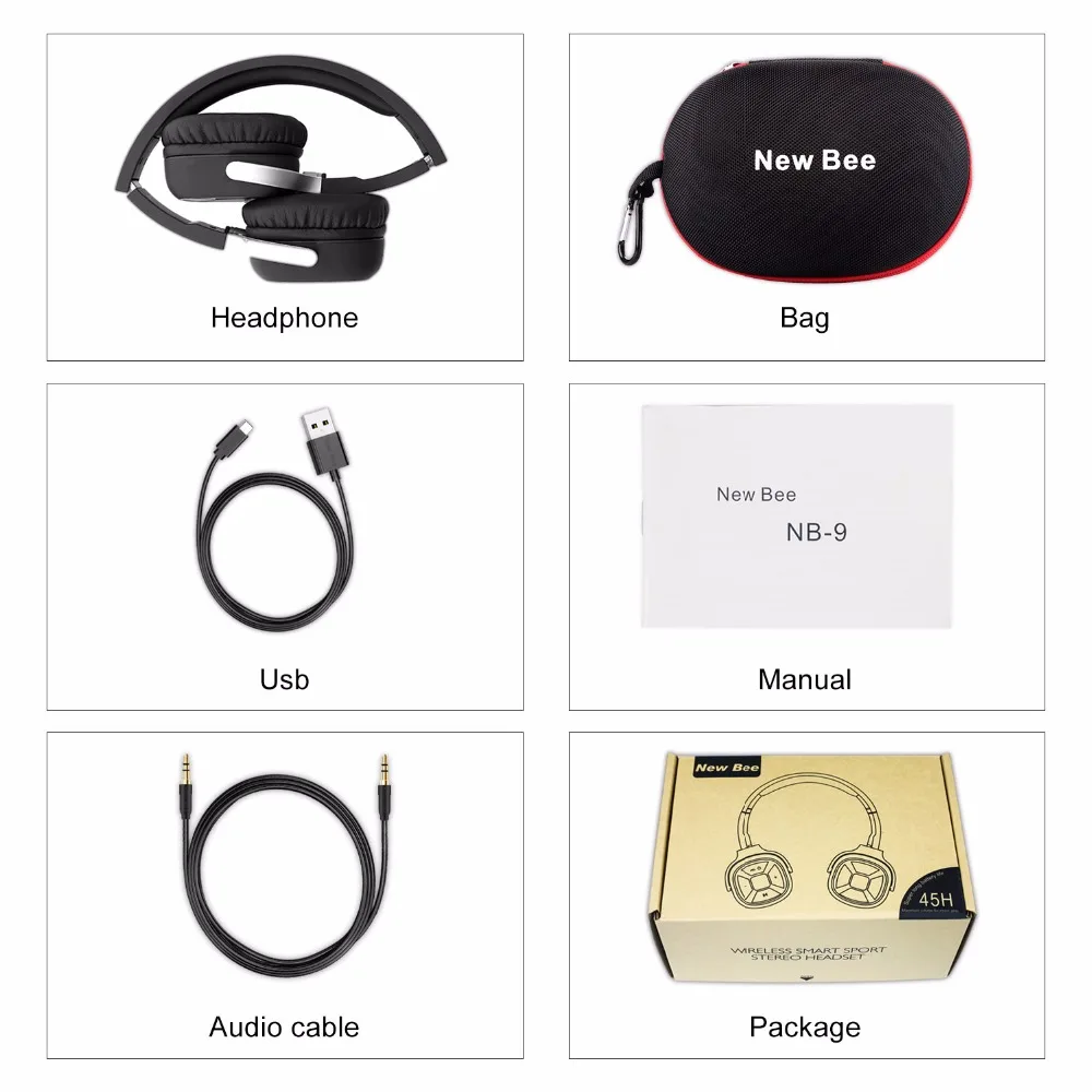 Новые Bee папка Bluetooth наушники портативные спортивные с микрофоном шагомер кейс