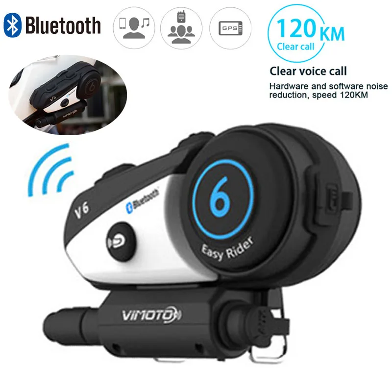 

Vimoto V6 Motorcycle Helmet Bluetooth Intercom Headset Multi-functional 2 Way Radio High-fidelity transmission Interphone