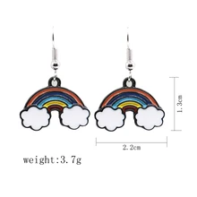 Новое поступление, милые радужные серьги-гвоздики, ювелирные изделия для женщин, девочек, милая красочная Радужная эмалевая серьга