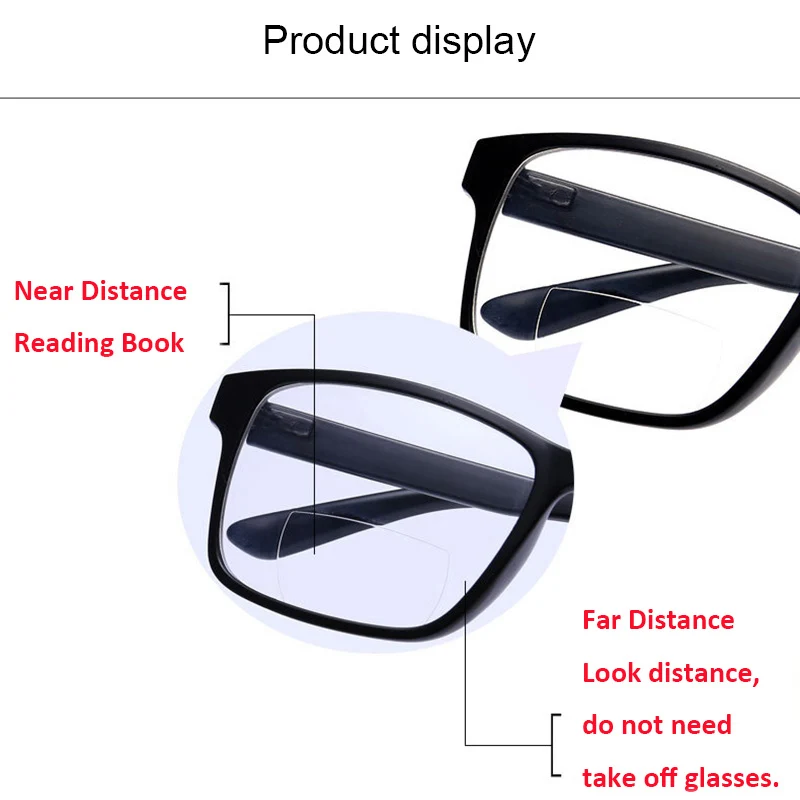 Bifocal Reading Glasses With Magnetic Clip-on Sunglasses Polarized 1.0 1.5 2.0 Classic Style Spectacles Frames Readers Eyeglass 5