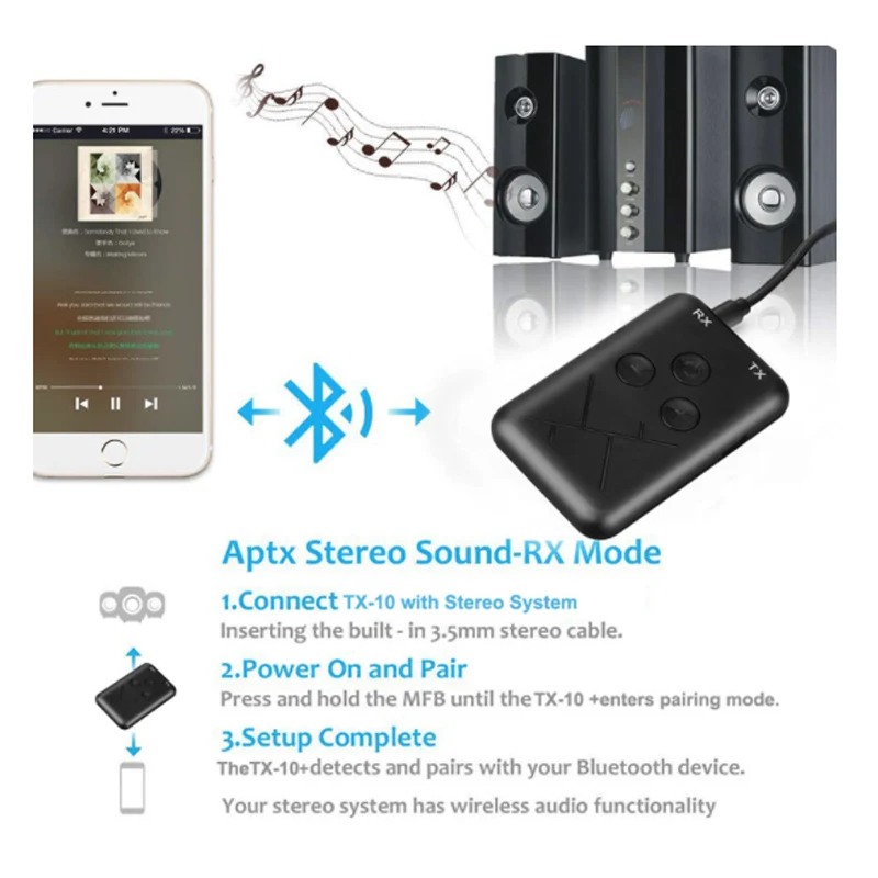 Bluetooth 4,2 передатчик приемник 2 в 1 3,5 мм беспроводной стерео аудио адаптер