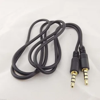 

1pc 3.5mm 1/8" Male to Male 4 Pole 3 Ring TRRS AV Audio Extension Cable 1m Gold