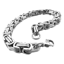 Браслет из нержавеющей стали браслет на запястье звенья серебра византийский панк Рок Человек 19 см