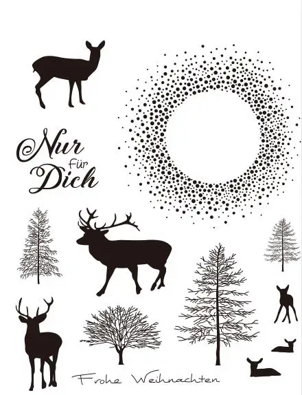 Silicone Clear Stamp Transparent Rubber Stamps DIY Scrapbook Christmas deer UK