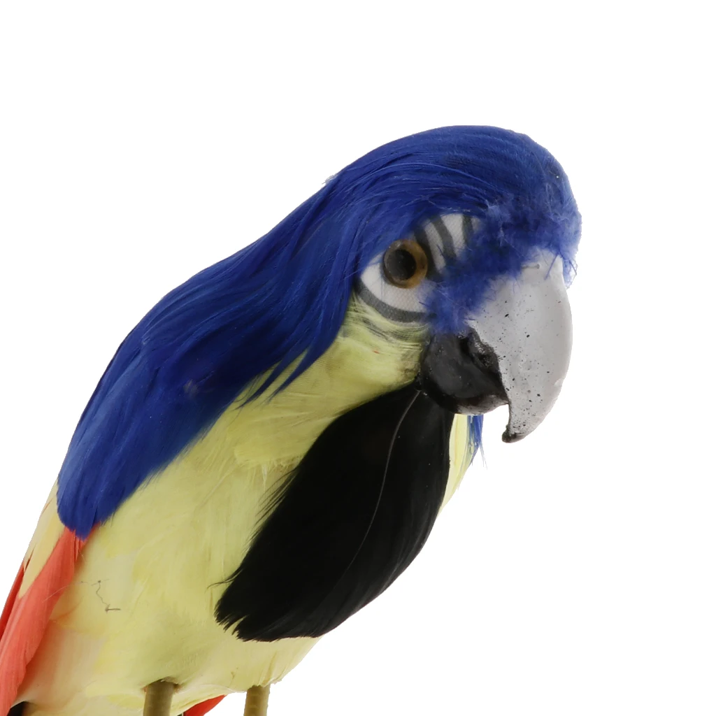 Simulation Parrot Model Artificial Feather Bird Animal Figurine Home Garden Sculptures Yard Law Ornament Decor Fancy Dress Party