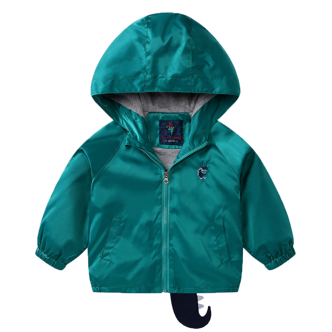 BINIDUCKLING детская куртка для маленьких мальчиков, одежда для девочек хлопковая ветровка с капюшоном и рисунком динозавра для мальчиков, Детская куртка