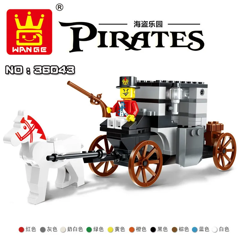 

Wange Blocks Pirate Series No.36043 122pcs Escape Carriage No.54041 758pcs Monster Strikes Educational Toys for Children