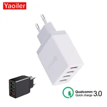 48 Вт быстрое зарядное устройство 3,0 USB зарядное устройство для samsung A50 iPhone X 7 huawei mate 20 Tablet QC 3,0 быстрое настенное зарядное устройство США ЕС Великобритания разъем-адаптер