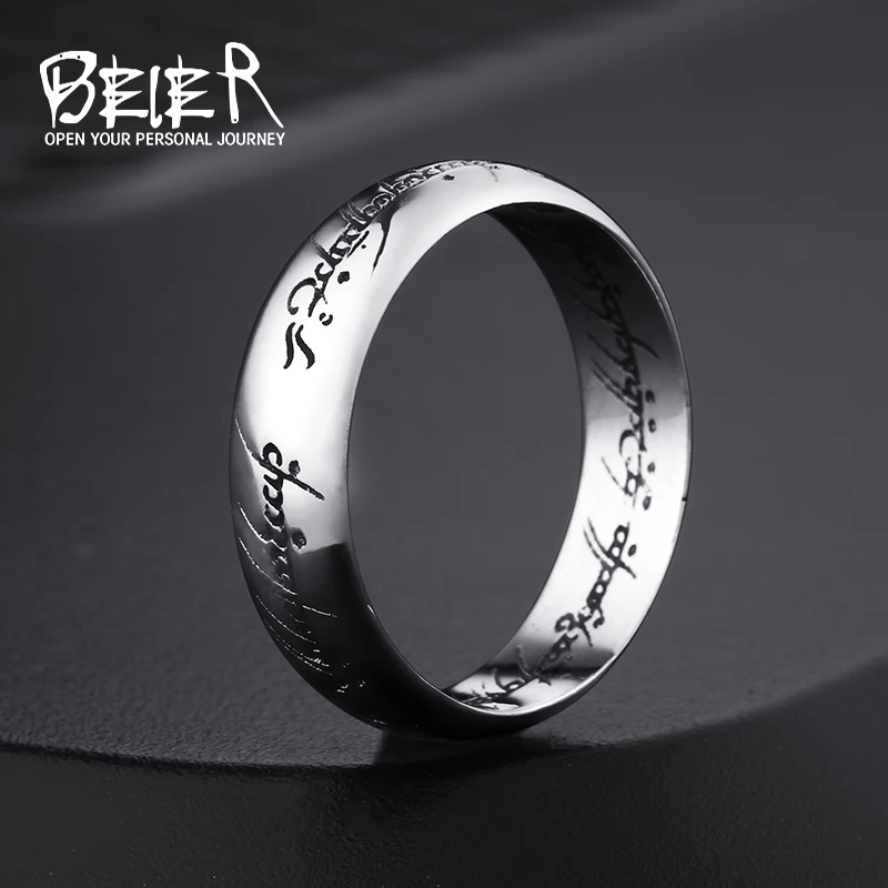 

Beier new store100% 925 silver sterling Carbide one Ring of Power Width 6mm wedding ring Fashion jewelry BR-SR004