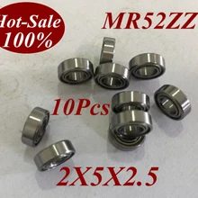 10 шт. низкий уровень шума mr52zz mr52z mr52-zz 2x5x2,5 2*5*2,5 радиальный шарикоподшипник микро миниатюрный небольшой подшипник двигателя