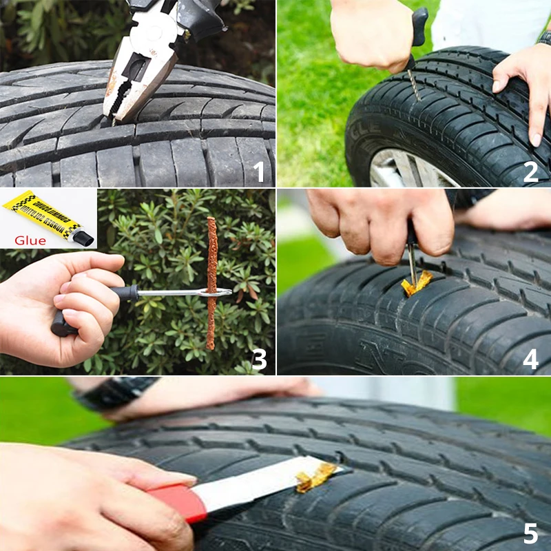 Car Tire Repair Kit 6-Piece tyre repair kit car tubeless tire repair kit bike Motorcycle Battery puncture tire tool set Car Tire Repair Kit 6-Piece tyre repair kit car tubeless tire repair kit bike Motorcycle Battery puncture tire tool set