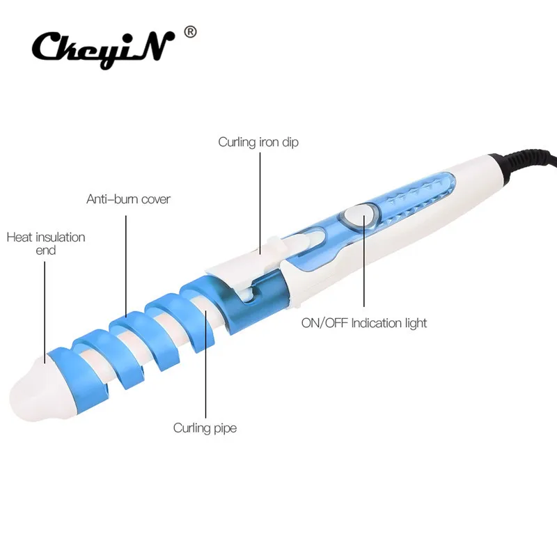 Быстрый нагрев щипцы для завивки волос профессиональные спиральные щипцы для завивки волос Турмалин Керамическая щипцы для завивки волос парикмахерский инструмент для укладки волос 31