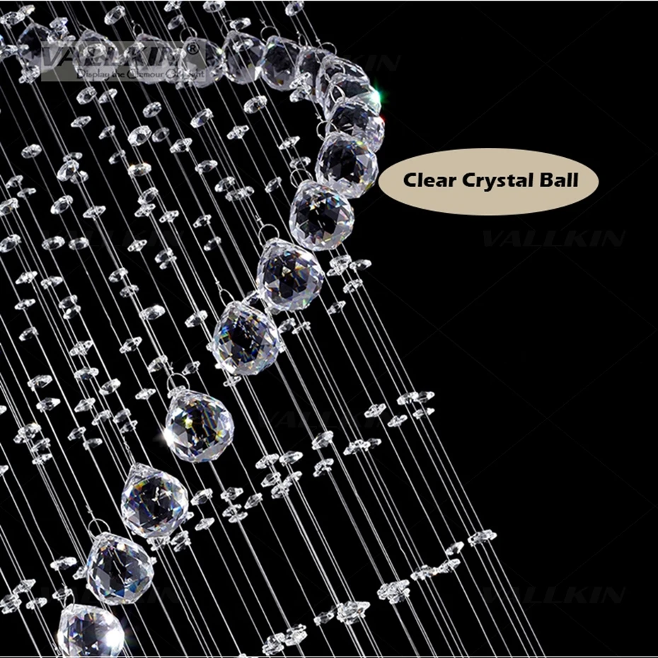 Современный K9 светодиодный хрустальный светильник в виде спирали для гостиной, люстры для лестниц, спальни, Холла отеля, люстры, VALLKIN