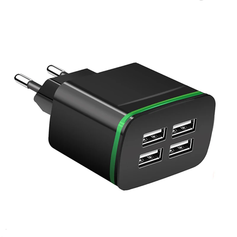 

Universal 4 port USB charger adapter 4A travel charge LED lamp plug multi port HUB charger For iPhone iPad Samsung Xiaomi redmi