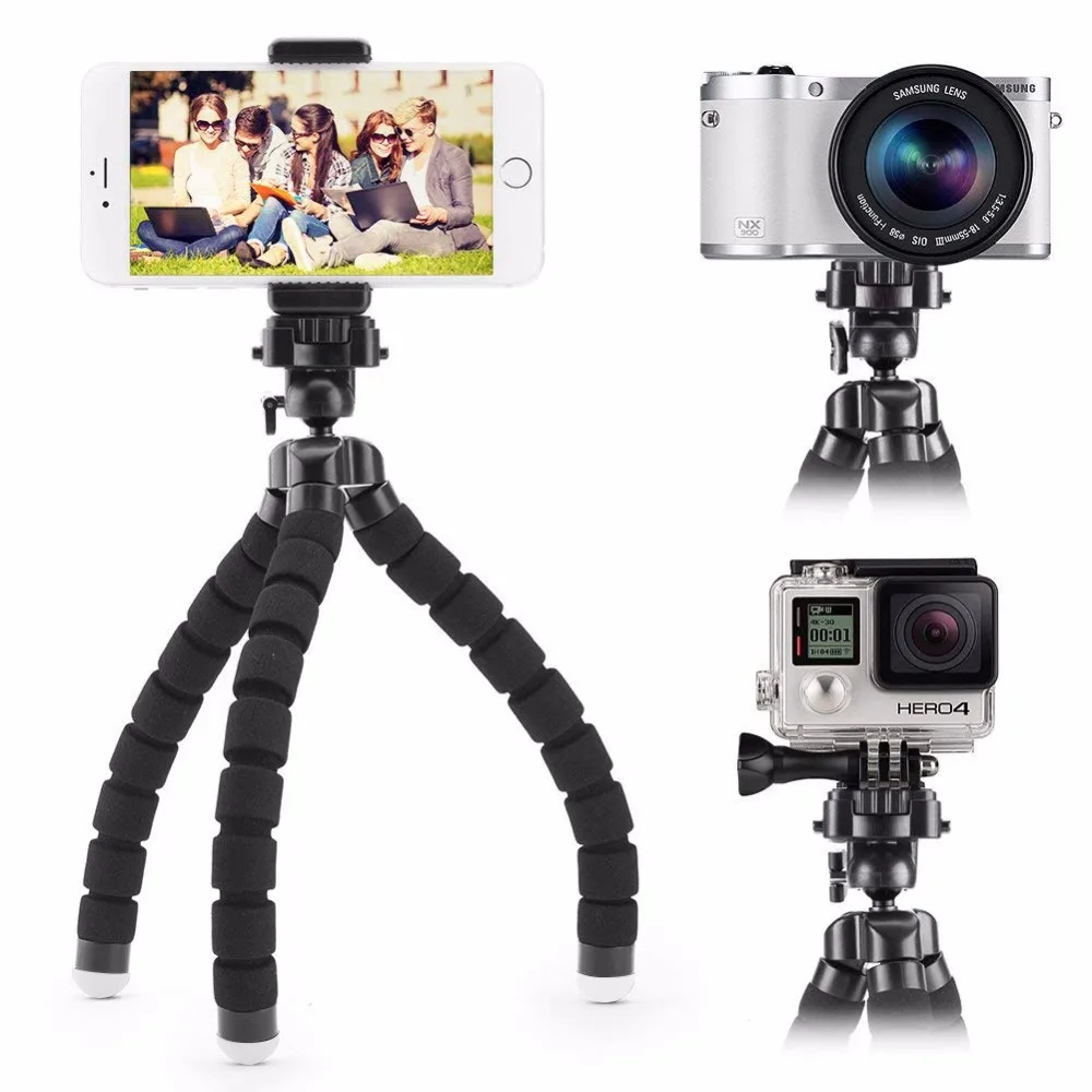 

Vacusg Mini Flexible Sponge Octopus Tripod For iPhone Xiaomi Huawei Smartphone Tripod for Gopro Camera Accessory With Phone Clip