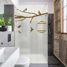 Пользовательские стеклянные наклейки Бесплатный клей ванная комната матовый, непрозрачный матовый китайский стеклянный наклейки на окна