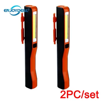 

2PC/set Portable USB Charging LED mini Flashlight COB Rechargeable Pocket Clip Work Torch Flashlight Light For Camping Light