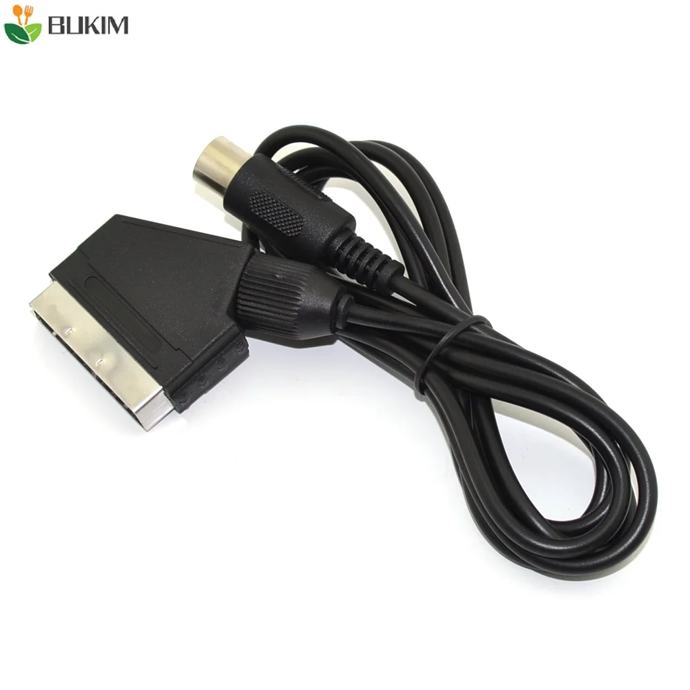 BUKIM черный Высококачественный 1 8 м/6 футов Версия ЕС V pin Scart кабель RGB AV кабели PAL для