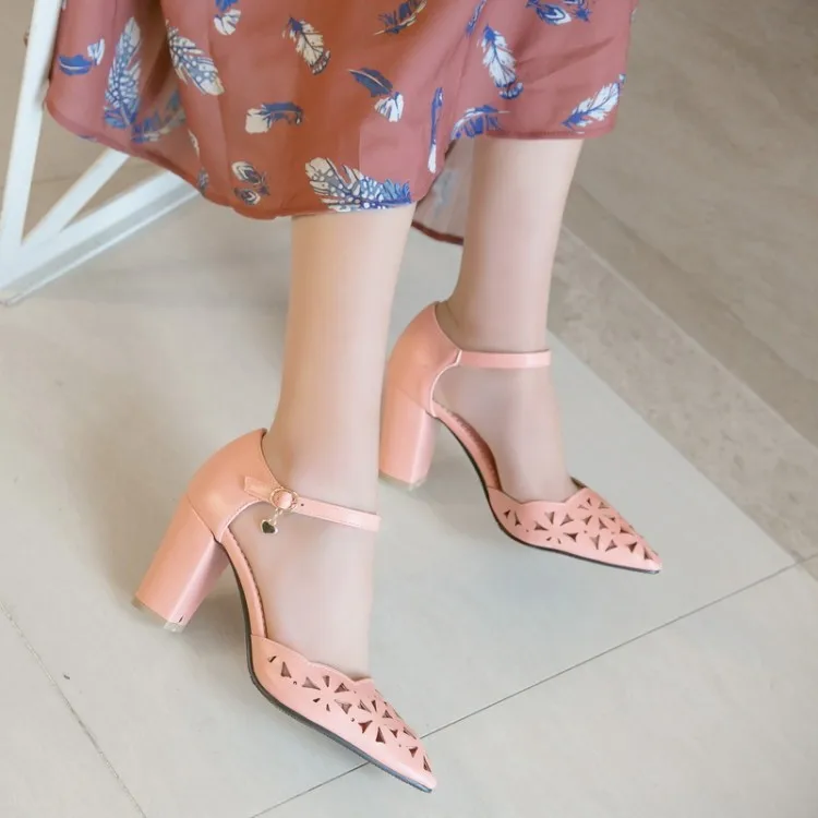 

Big Size 11 12 13 14 high heels sandals women shoes woman summer ladies Pointed cingulate Package the heel Thick with sandals