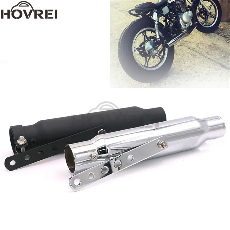 

Universal 12" Motorcycle Chrome black Exhaust Muffler Antiqued Silencer Pipes for Harley Chopper Scrambler Cafe Racer