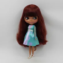 8. красно-коричневый волосы Обнаженная Блит куклы, завод куклы, кукла, черный куклы подходит для DIY Изменить BJD игрушка для Обувь для девочек