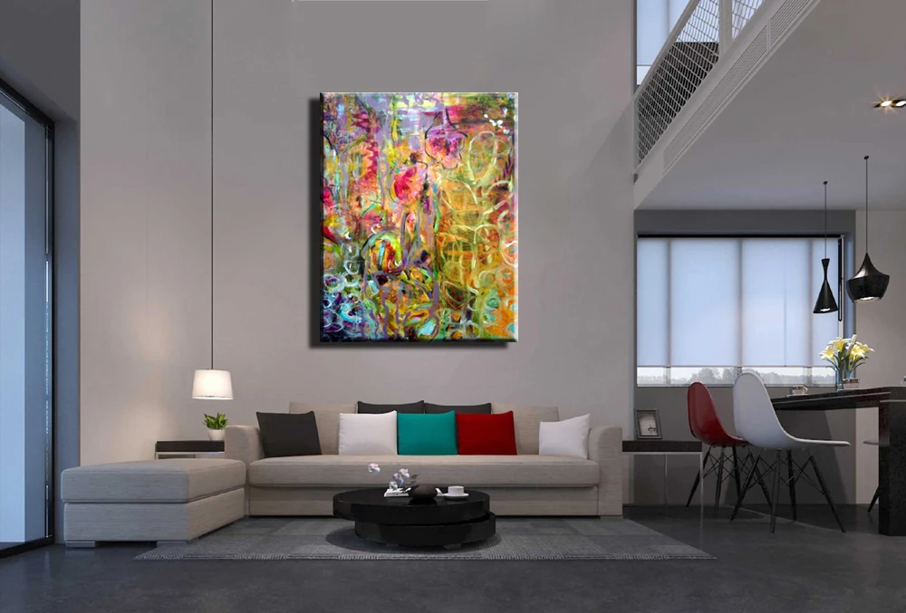 Buy Abstract modern canvas wall art handpainted