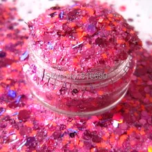 Розовый для дизайна ногтей акриловый гель блеск микс