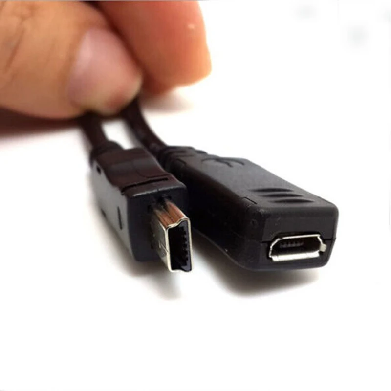 Высококачественный практичный черный адаптер USB 2 0 Mini 5 Pin папа Micro мама|Кабели для