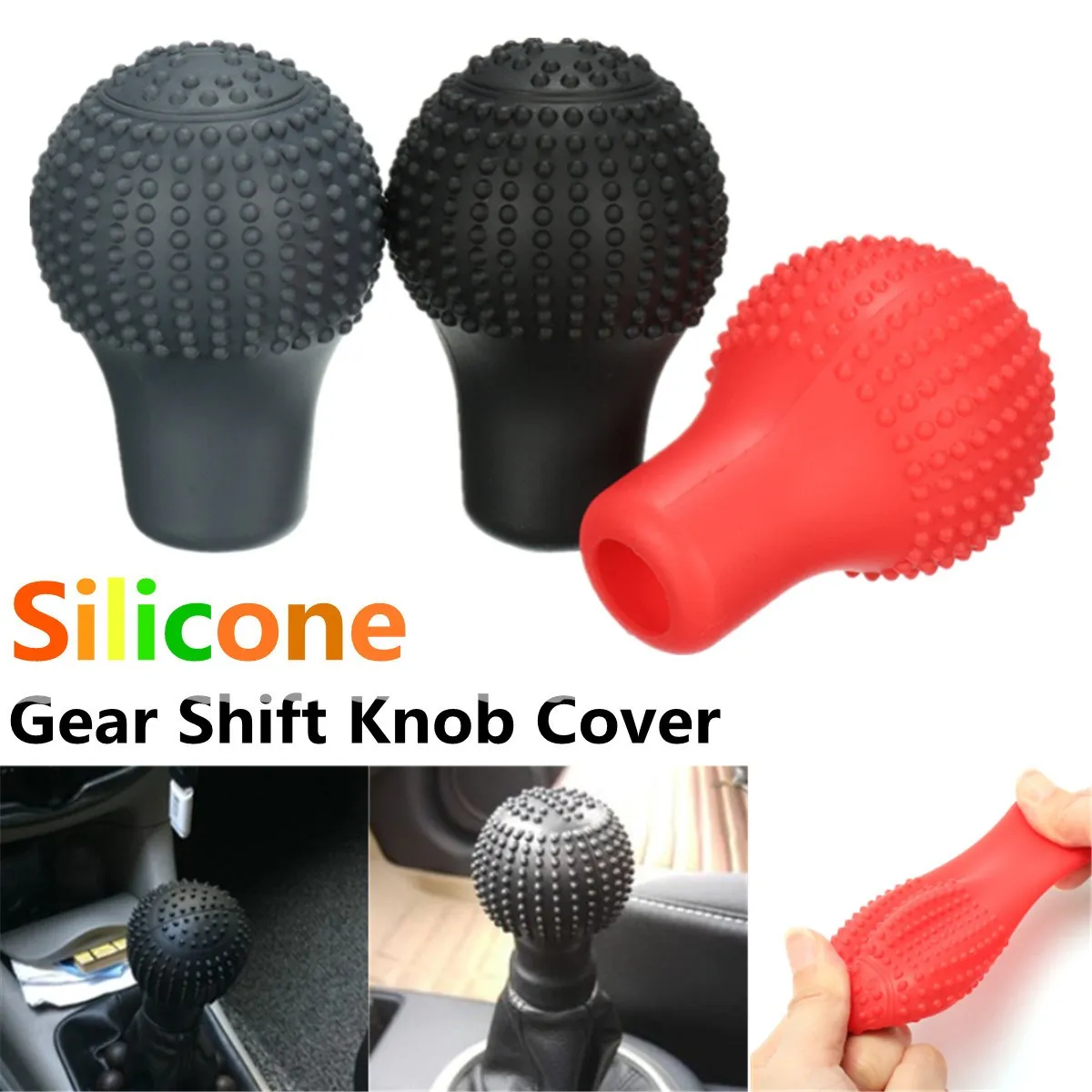 Silicone Car Gear Shift Knob Cover Auto Shift Knobs Elasticity Covers Nonslip Soft Shifter Car Accessories