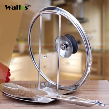WALFOS Real Stainless Steel Pot Lid Rack Spoon Rest Utensils Lid Holder Spoon Holder Lid Rest Lid Shelf Kitchen Utensils