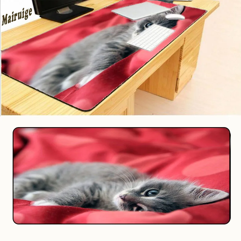 Mairuige Lock Edge 70x30cm Cute Animal Beautiful Mouse Mat Cat Big Size Girl Love Mouse Pad
