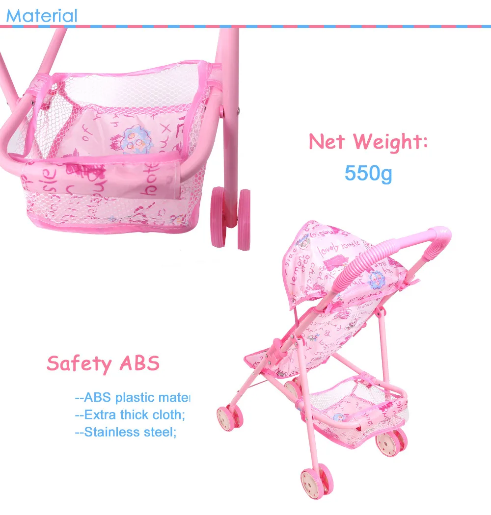 Carrinho de Criança Carrinho de Bebê Carrinho de Bebé Carrinhos para Bonecos Móveis para Crianças Presentes para Crianças Boneca Dobrável Bebê Seguro Fingiu Jogo Brinquedos 11 Móveis de brinquedos