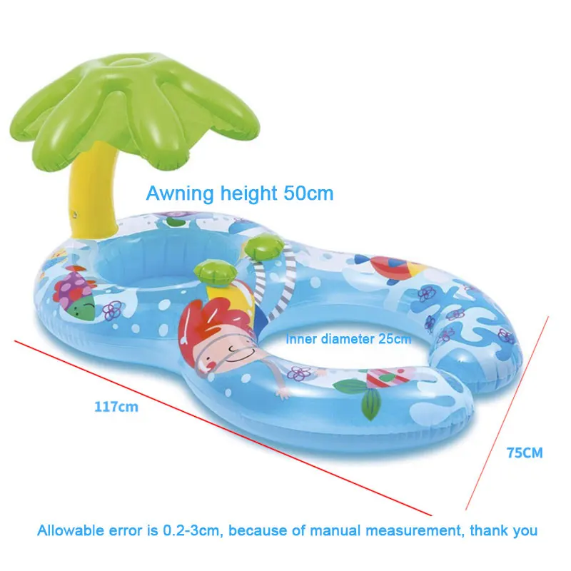 Mom Kids Safe Inflatable Ring Circle Swimming Pool Inflatable Wheels Baby Float Beach Accessories Swimtrainer Bathing Circle