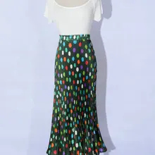 Юбки топ в горошек, полиэстер, хлопок, до середины икры, Лолита, юбка Европа и Америка, стиль, женская винтажная плиссированная юбка