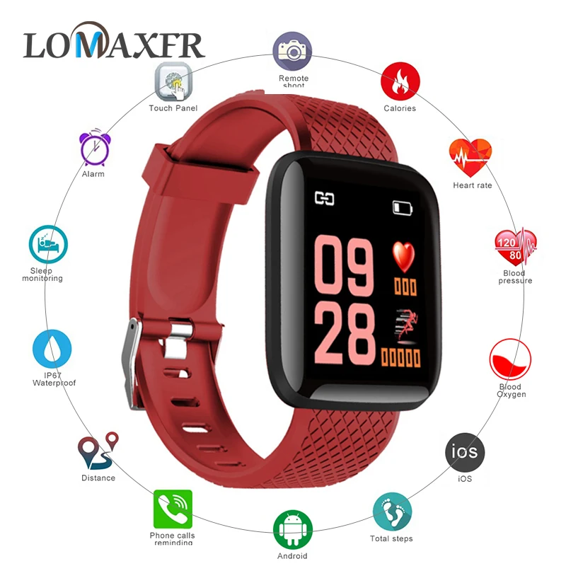 

Smart Watch Bracelet IP67 Waterproof Sports Fitness Pedometer Watch Heart Rate Blood Pressure Monitoring Band for Android Phone