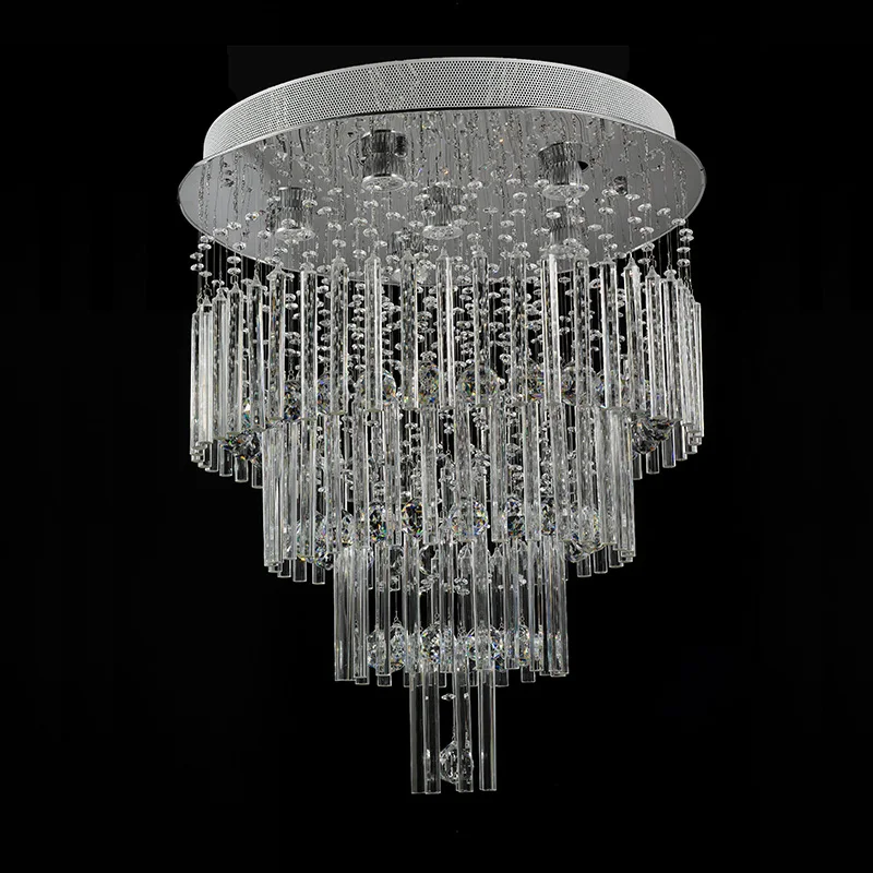 

Qyartistry Modern Crystal Chandelier For Stair Spiral Design LED Crystal Lamp Luxury Hanging Indoor Hallway Lighting Fixture