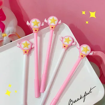 

48pcs/lot Japanese Korean cute cartoon Magic Wand girl stationery gel pen wings star signature pen