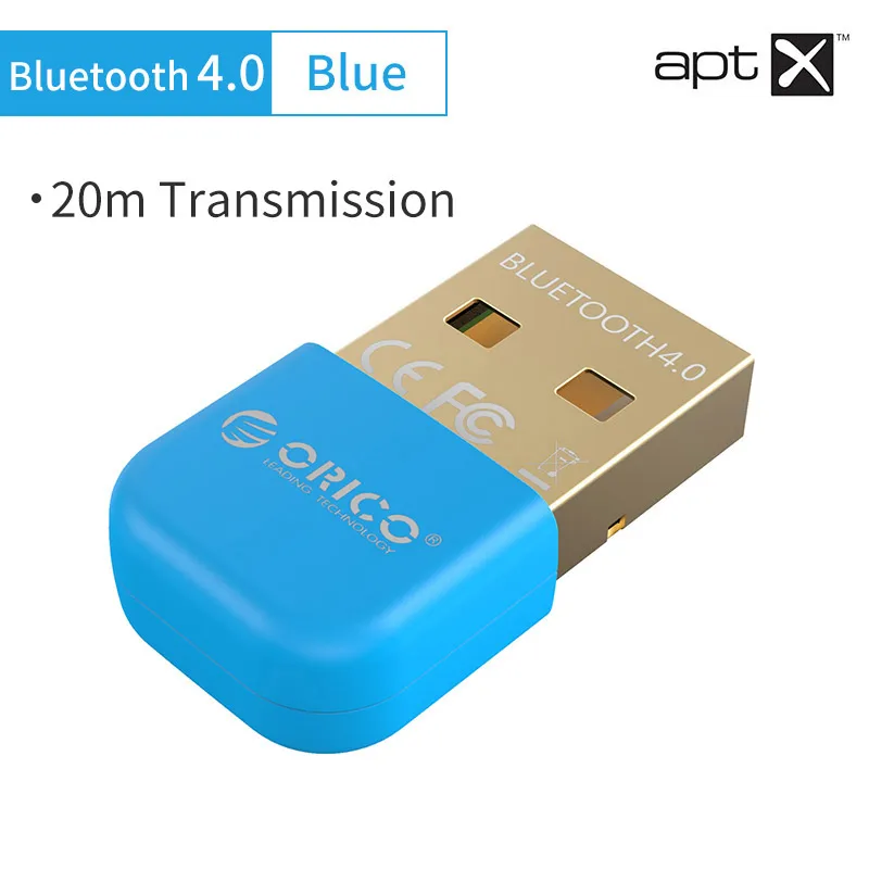 Беспроводной мини-адаптер ORICO USB Bluetooth 4,0 для портативных ПК, bluetooth-передатчик, адаптер для музыкального звукового приемника - Цвет: Blue