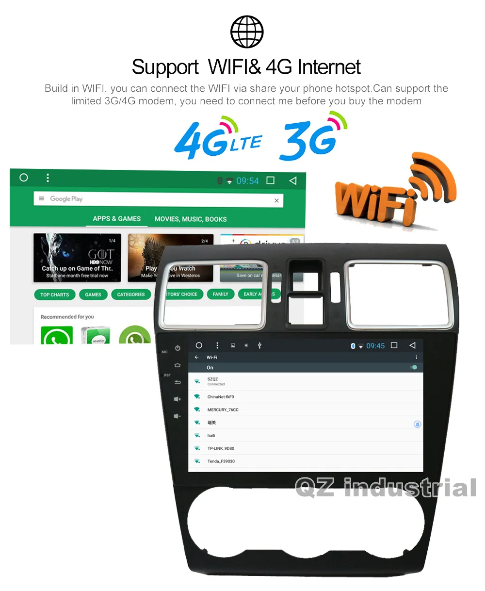 Cheap QZ industrial HD 9inch Android T3 8.1 for Forester XV 2017 Car DVD Player With Canbus 3G 4G GPS WIFI Navi Radio Stereo RDS Map 11