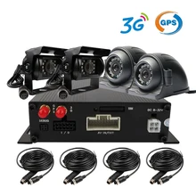 Free Shipping 4CH H.264 3G GPS SD Vehicle Car DVR MDVR Video Recorder Remote View Back Side Front View Truck Metal Duty Camera
